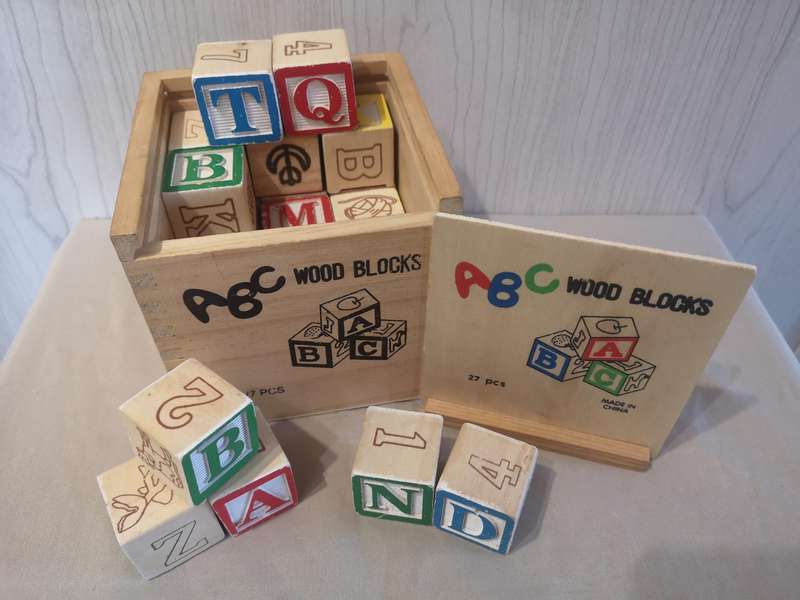 Wooden Alphabet and Numbers Block Set