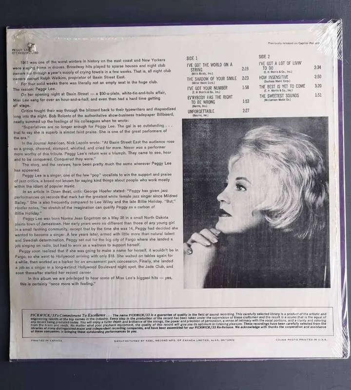 Peggy Lee - I've got the world on a string (Vinyl LP)