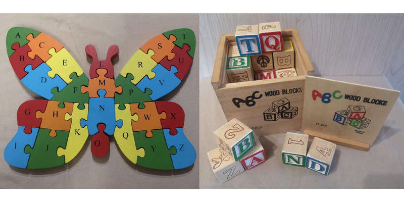 Wooden Alphabet and Numbers Block Set