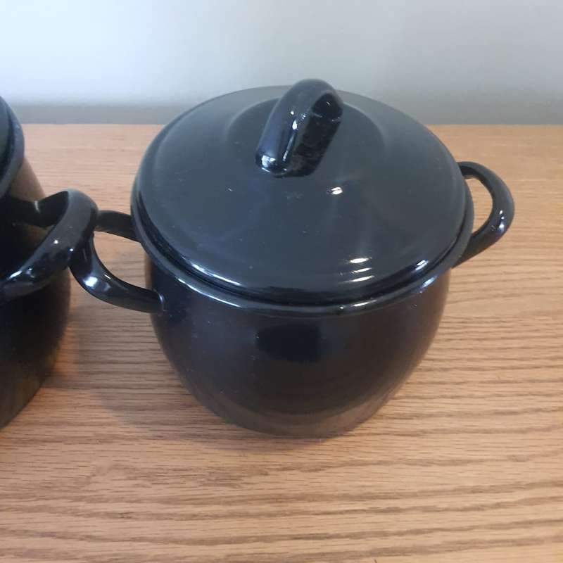Enamel Pots x 2