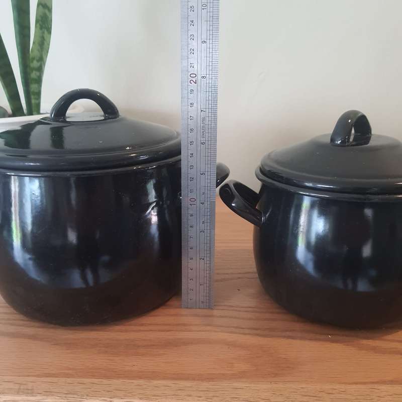 Enamel Pots x 2