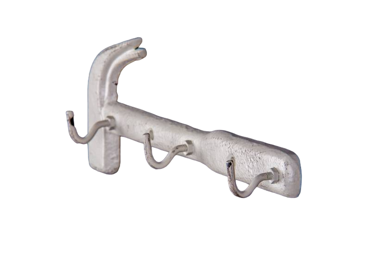 Hammer with Hooks Antique White - Wall Decor