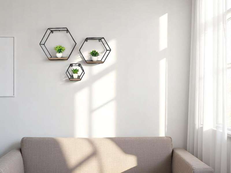 Wall Shelf Hexagon - Set of 3