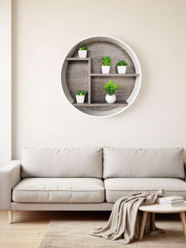 Circle Wall Shelf with 3 Shelf