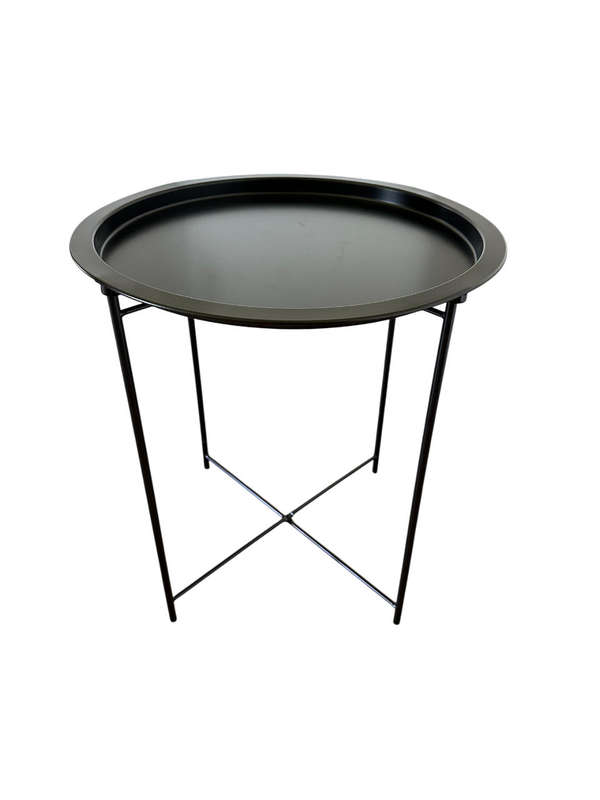 Round Black Tray Side Table
