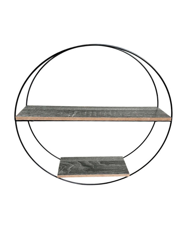 Circle Wall Shelf with 2 Shelves