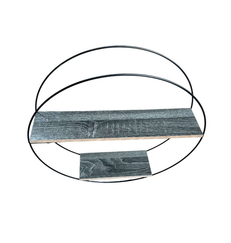 Circle Wall Shelf with 2 Shelves