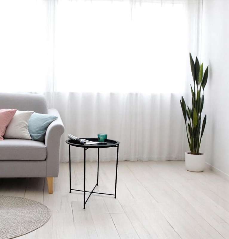 Round Black Tray Side Table