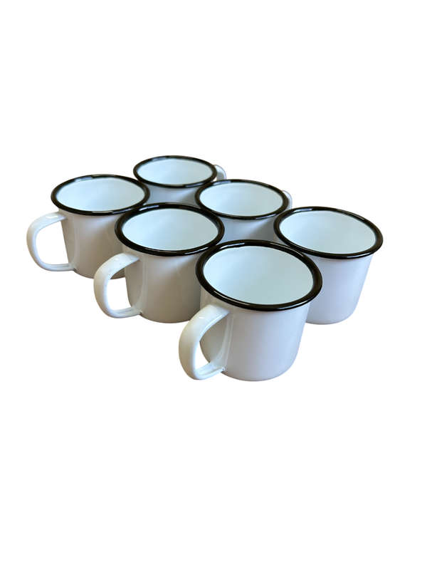 Espresso/Mini Size Enamel Mug - 6cm - Set of 6 Pack
