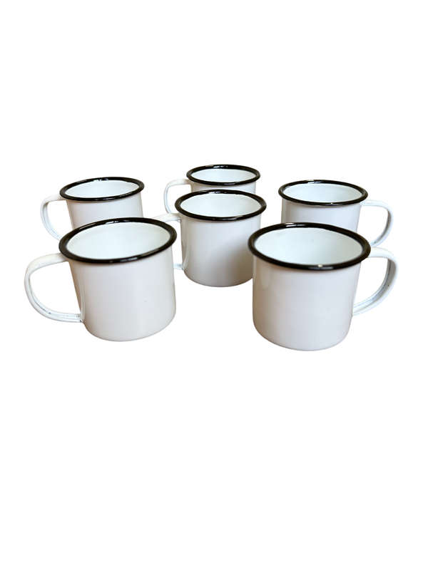 Espresso/Mini Size Enamel Mug - 6cm - Set of 6 Pack