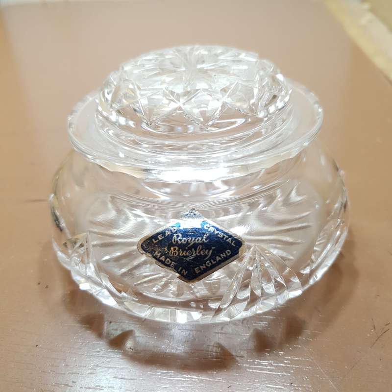 Lead Crystal Jewellery box by Royal Brierley - England.