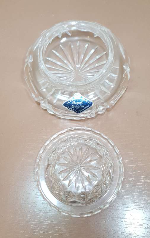 Lead Crystal Jewellery box by Royal Brierley - England.