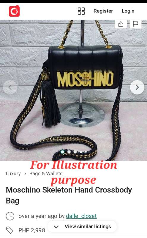Moschino - USA Luxury designer universal handbag strap with signature braided brass Cuban link chain