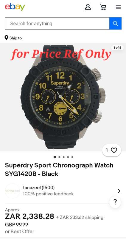 Demo stock - Superdry Scuba Deep Sea model SYG142B Sports Chronograph day date Mens watch