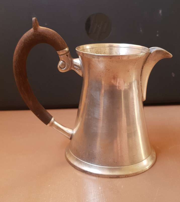 Vintage French SP on Copper luxury Coffe Pitcher Marked - Comptoir des Delices Depuis 1924.