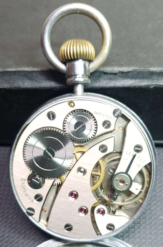 Vintage Rotary 15 Jewel Swiss made Railroad grade pocket watch in good working condition.