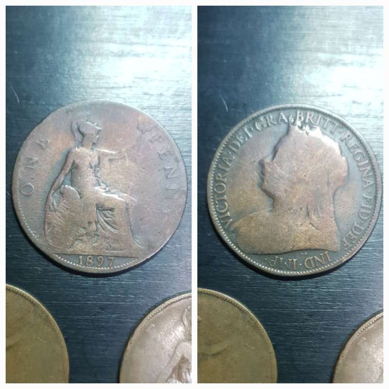 Collection of British Victorian & Georgives V one penny circulation coins