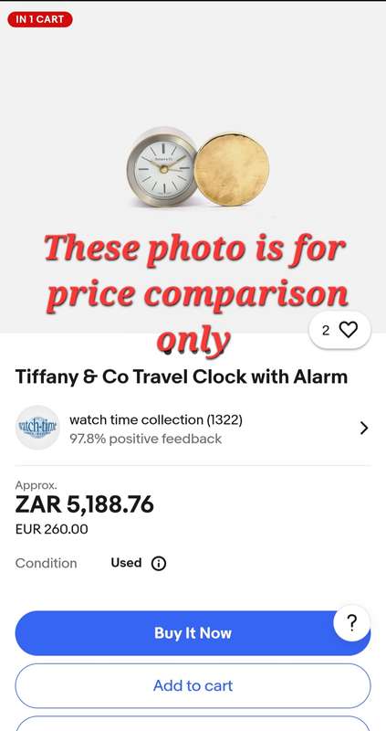 TIFFANY & CO Thick Brass Travel Alarm Clock in Pristine Working condition valued over R3,500.00