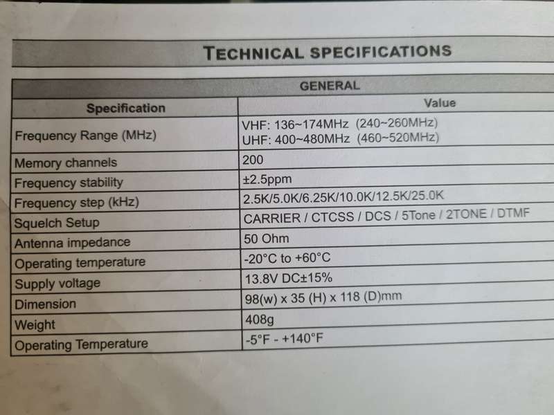 Mini-8900 Dual Band Mobile Radio Transceiver