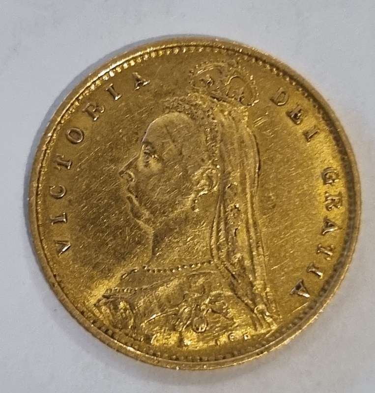22CT GOLD 1/2 SOVEREIGN COIN 1887