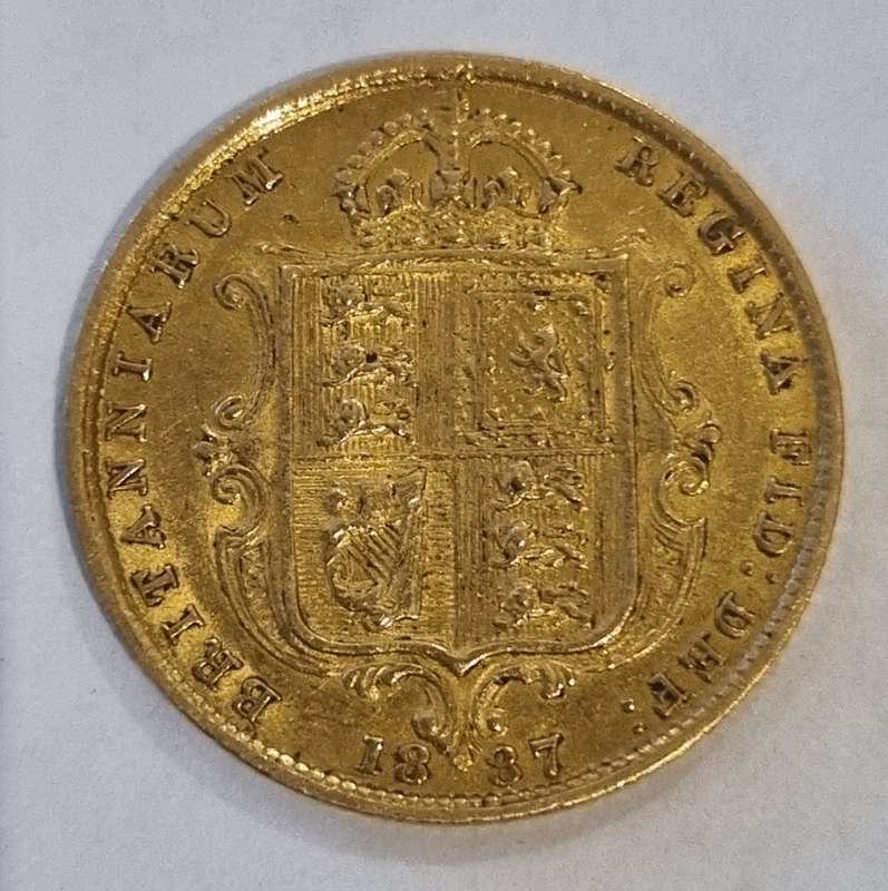 22CT GOLD 1/2 SOVEREIGN COIN 1887