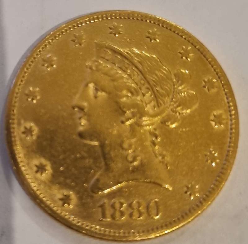 GOLD LIBERTY HEAD 1880 10