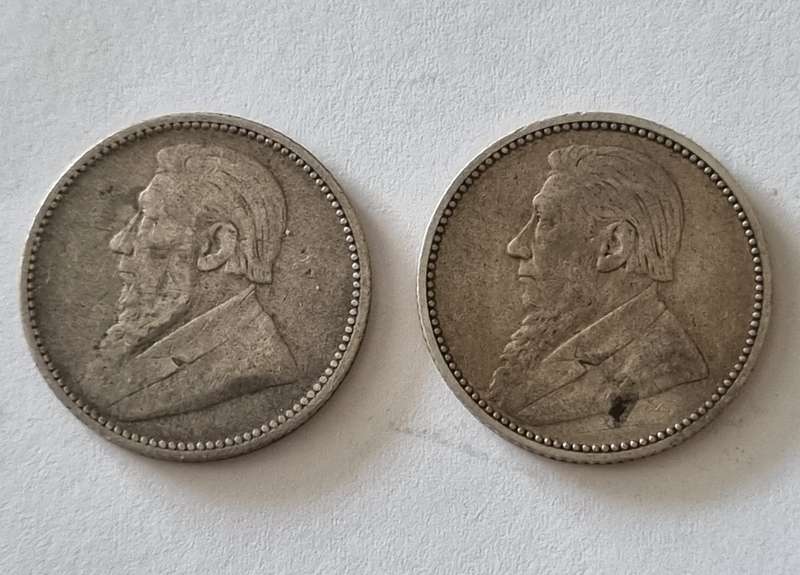 ZAR SIXPENCE 1896 PAIR