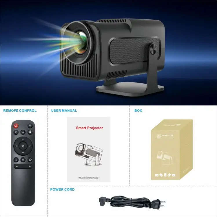 HY320 1080P 390ANSI 4K Android 11 Projector With Wifi 6 Bluetooth 5.0 Support Miracast / Airplay