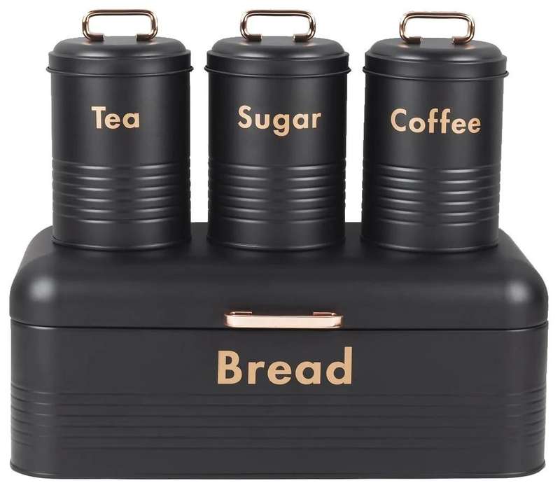 Classic Bread Box and Canister Set (4-Piece)