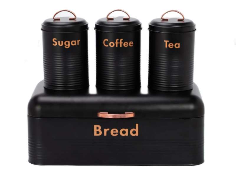 Classic Bread Box and Canister Set (4-Piece)