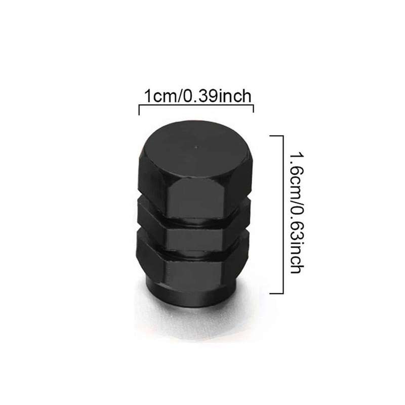 4 Piece Matt Black Car Tire Valve Caps