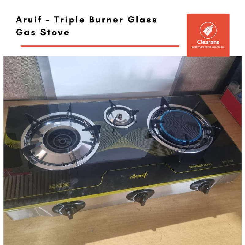 Aruif - Triple Burner Glass Gas Stove - RH-3002