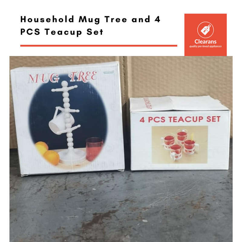 Household Mug Tree and 4 PCS Teacup Set