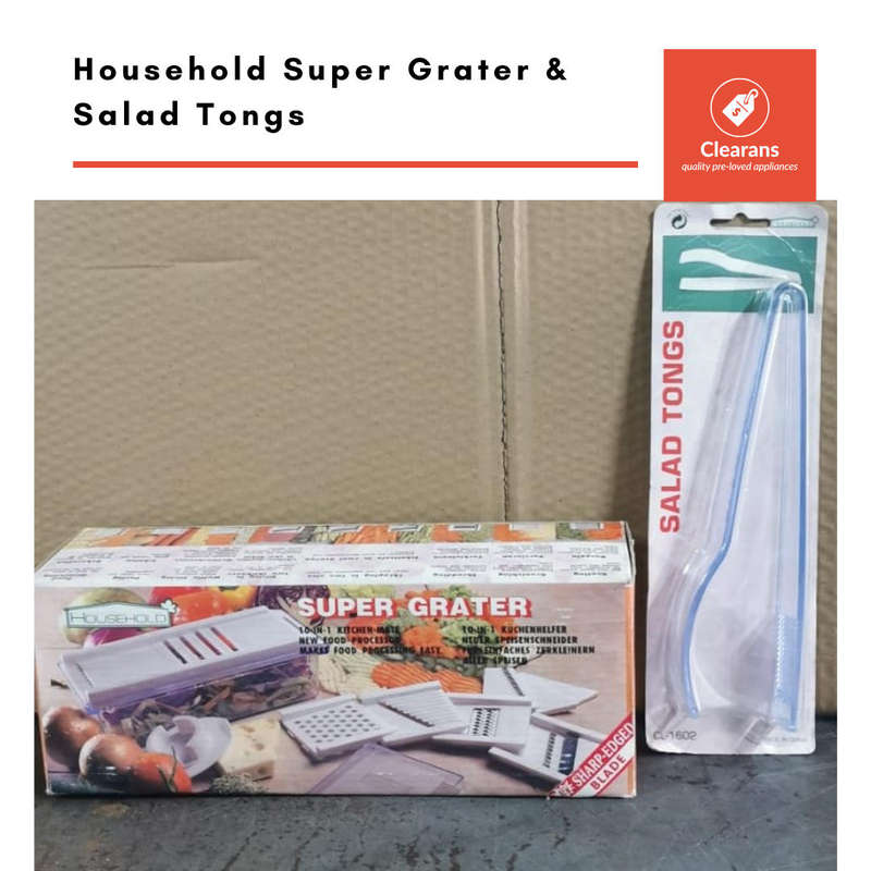 Household Super Grater & Salad Tongs