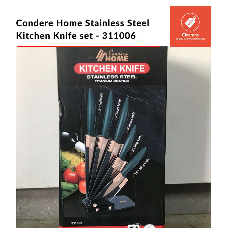 Condere - Ultra-Modern Non-Stick 5Pcs Knife Set with Knife Stand