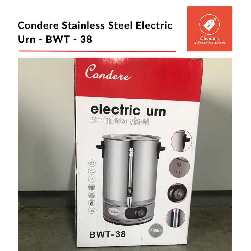 Condere - Double Wall Stainless Steel Electric Water Heater Machine (COLLECTION ONLY)