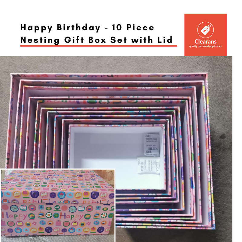 Happy Birthday - 10 Piece Nesting Gift Box Set with Lid