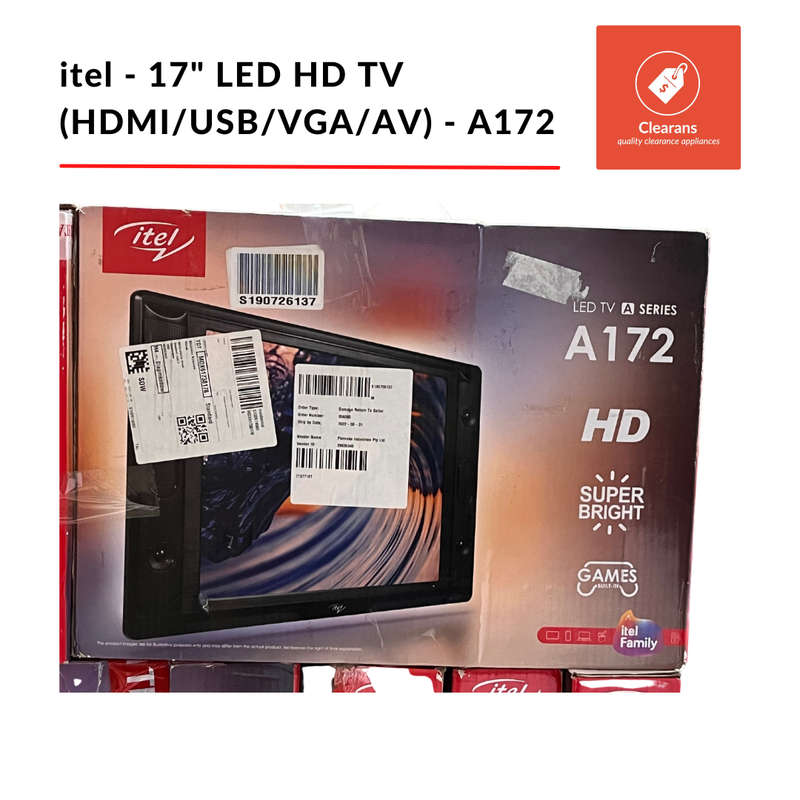 itel - 17" LED HD TV (HDMI/USB/VGA/AV) - A172