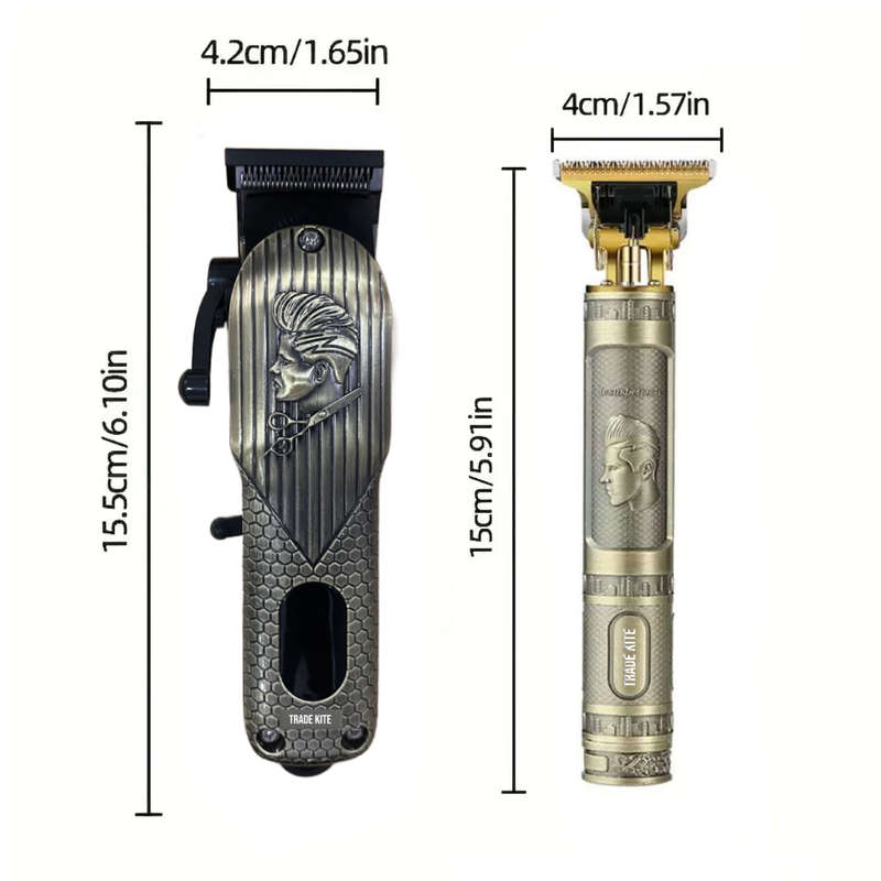 Trade Kite Cordless Hair Clippers Kit  Professional Grooming Set of 2