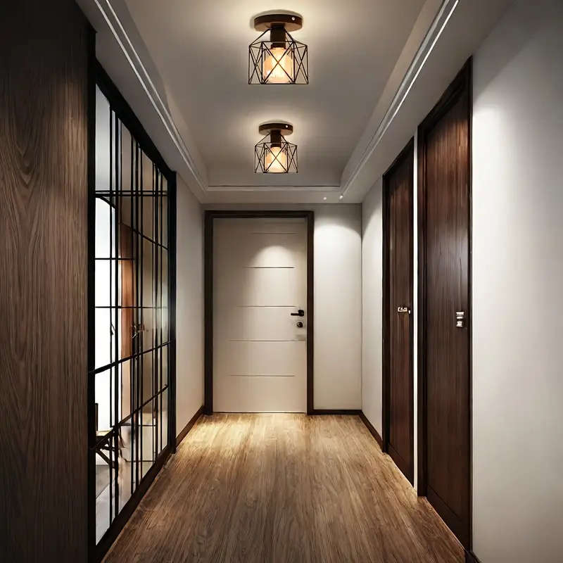 Industrial Black Metal Ceiling Light