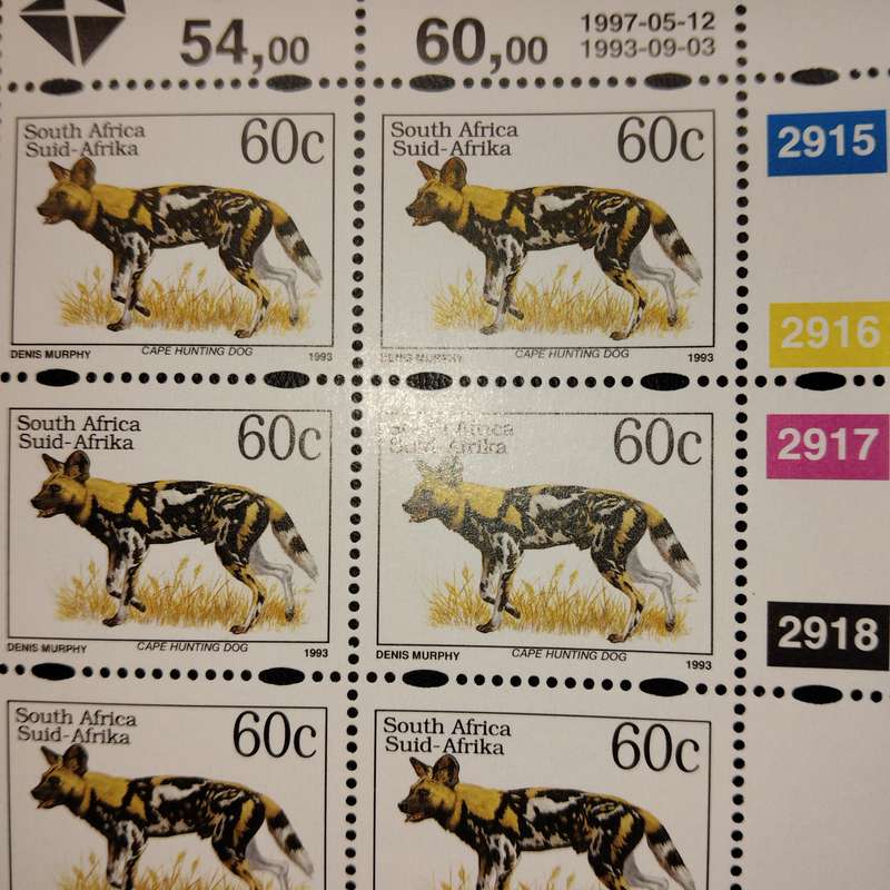 1997 60c FULL SHEET, RAISED NAME (Setting 2), Very Scarce Sheet, CV R 12,400+