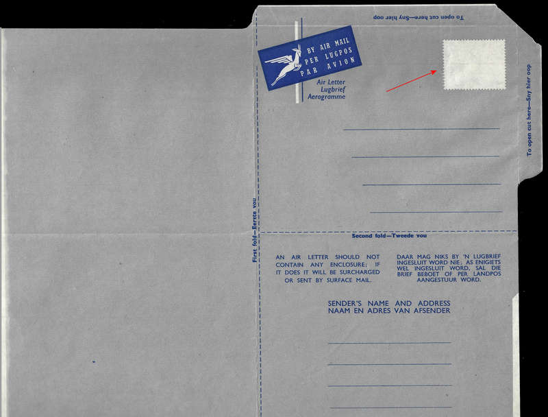 Aerogramme with MISSING VALUE, Scarce