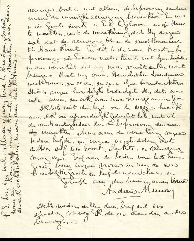 Dr. Andrew Murray SIGNED LETTER 14 JULY 1897, Very Rare!