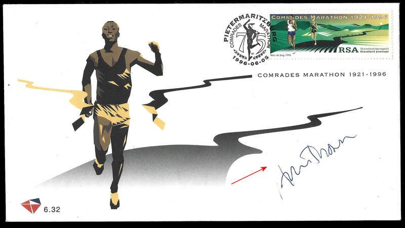 1996 Comrades FDC, Signed by Women's Winner, Ann Trason, (New Best Time Up), Rare