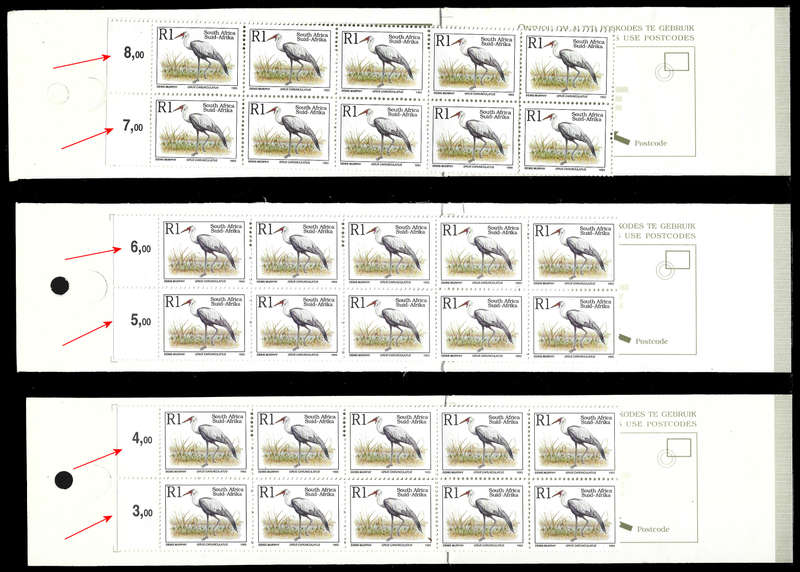 1998 Ilsapex Booklets with Wattle Crane INSIDE instead of Rhino Plus Sheet Combinations, Scarce (7)
