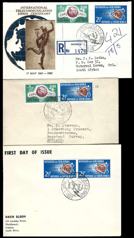 1965 I.T.U. Selection 3 x Private First Day Covers