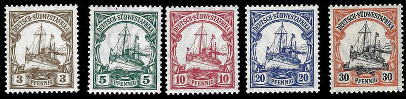 1906/19 Yacht Issue, 3Pfg to 30Pfg, Superb Unmounted Mint
