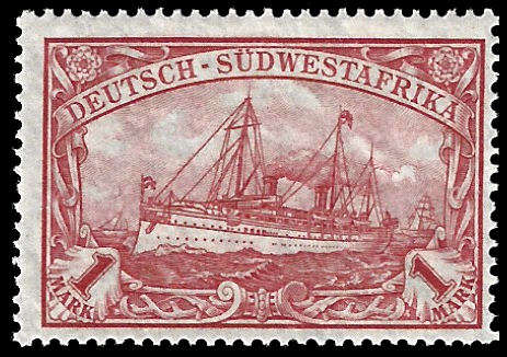 1919 Yacht 1m Rose, wmk. lozenges, 25 x 17 perf. holes. Very fine and fresh unmounted, CV R 8,000.00