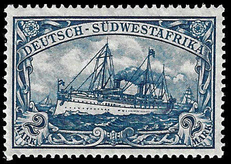 1919 Yacht 2m Blue, wmk. lozenges, 25 x 17 perf. holes. Very fine and fresh unmounted, CV R 8,500.00