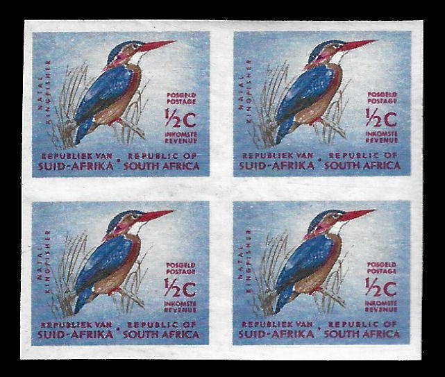 1964 1st Def 1/2c Blue, IMPERF BLOCK OF 4, Superb unmounted mint